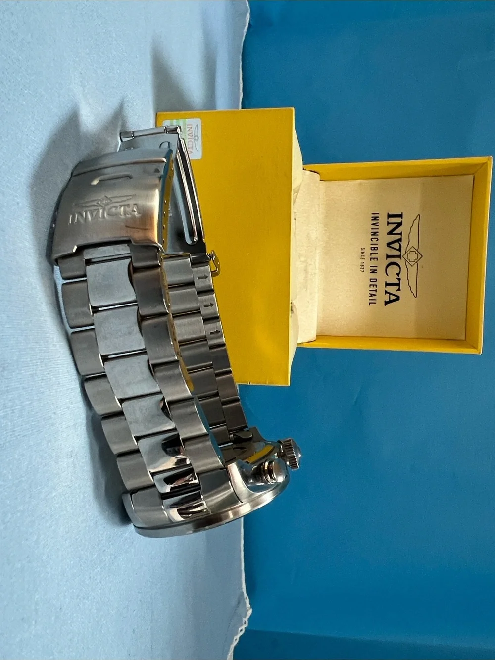 Invicta Men's Chronograph Watch in Black and Green & Gold Accents, model 35666.